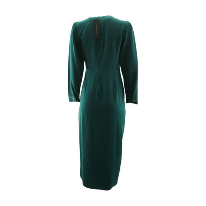 Green Solid Midi Dress