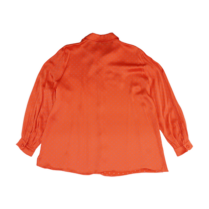 Orange Plus Polka Dot Button Down