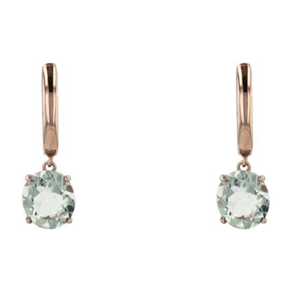 Sterling Silver Quartz Hoop Earrings