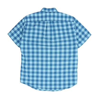 Blue Check Short Sleeve Button Down