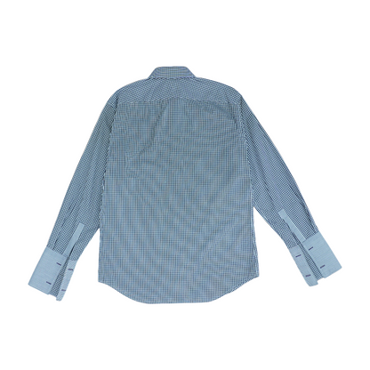 Navy Check Long Sleeve Button Down