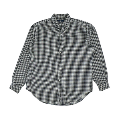 Black Check Flannel Button Down