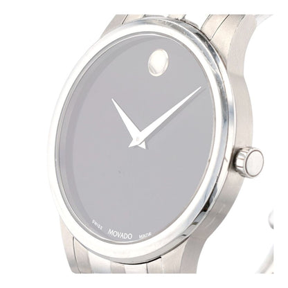 Silver-Tone Stainless Steel Museum Classic Watch W/ Black Dial
