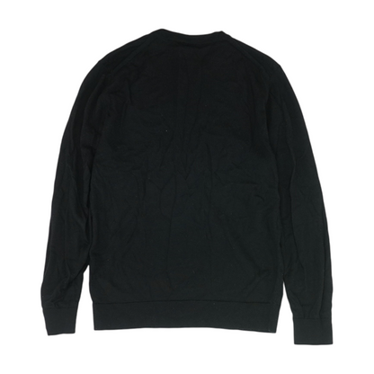 Black Solid Pullover Sweater