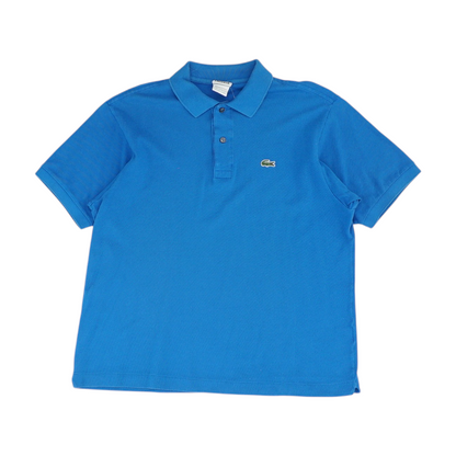 Blue Solid Short Sleeve Polo