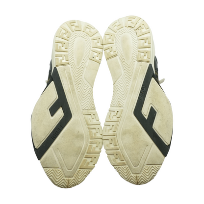 White Leather Fendi Flow Low-Top Sneakers