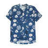 Navy Graphic Short Sleeve Button Down