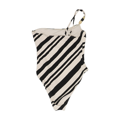Beige Striped One-Piece
