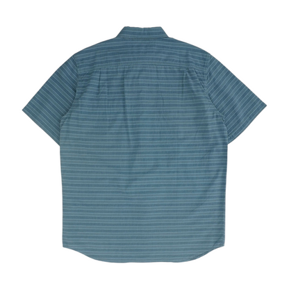 Navy Tall Striped Short Sleeve Button Down