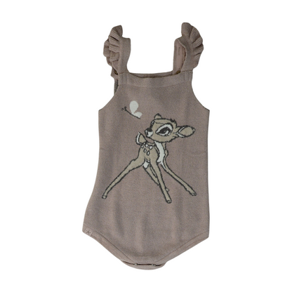 Brown Print Sleeveless One-Piece