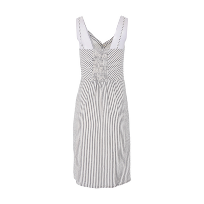 Beige Striped Midi Dress