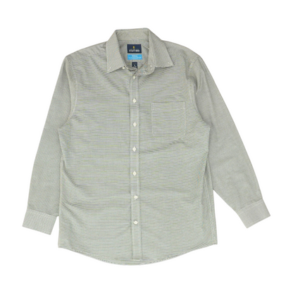 Gray Geometric Long Sleeve Button Down