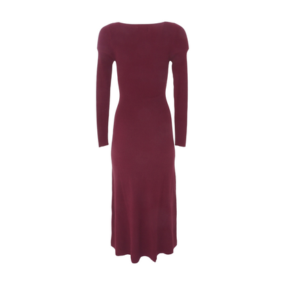 Maroon Midi Dress