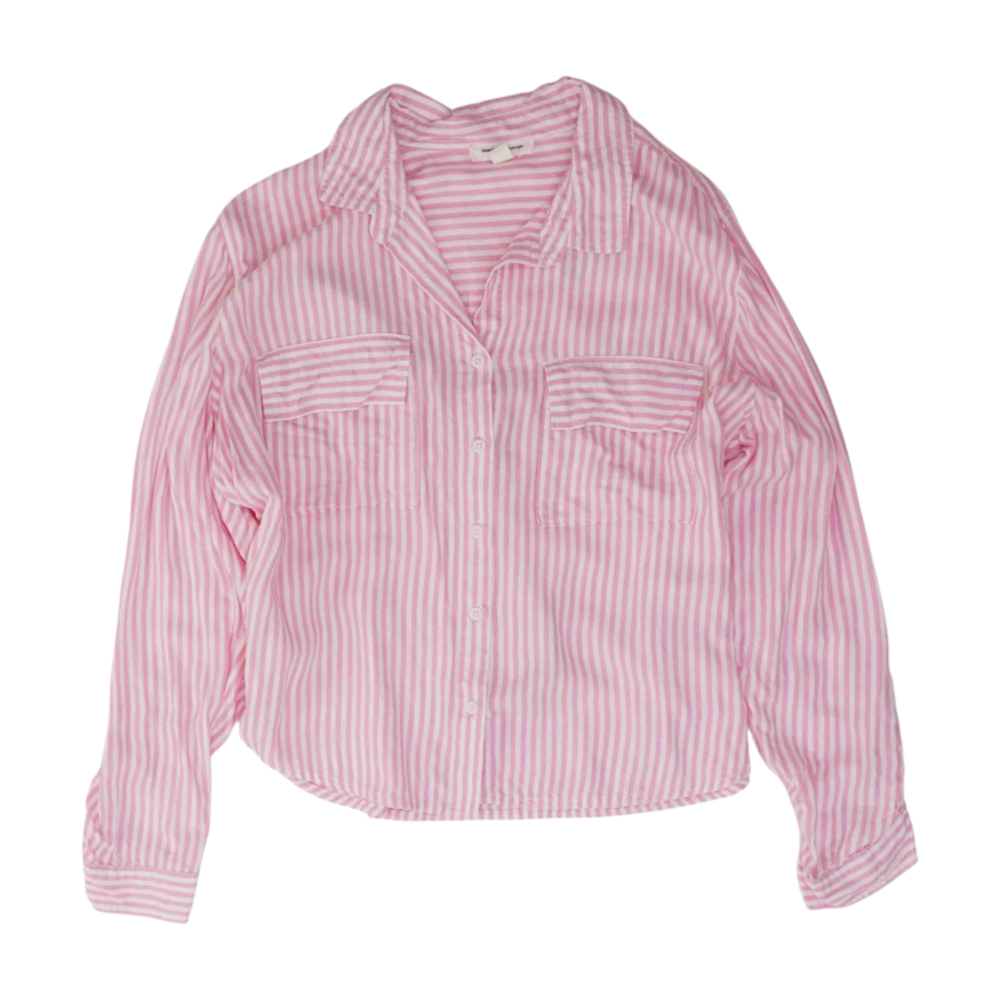 beachlunchlounge Pink Striped Button Down – Image 1