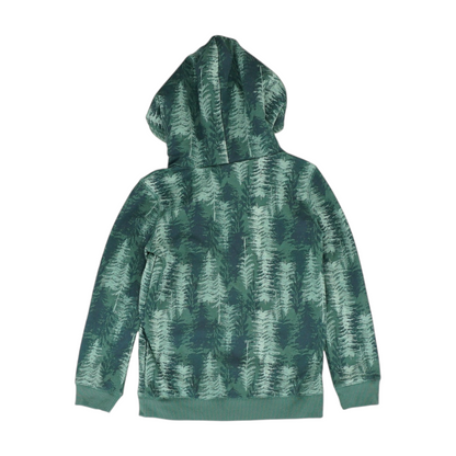 Green Print Hoodie Pullover