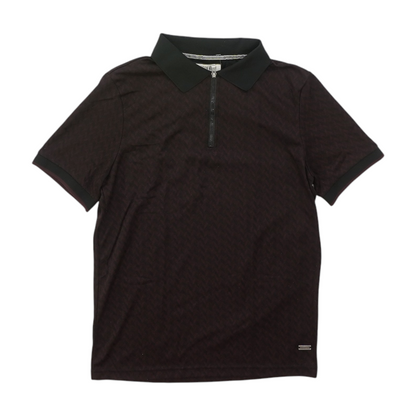 Burgundy Abstract Short Sleeve Polo