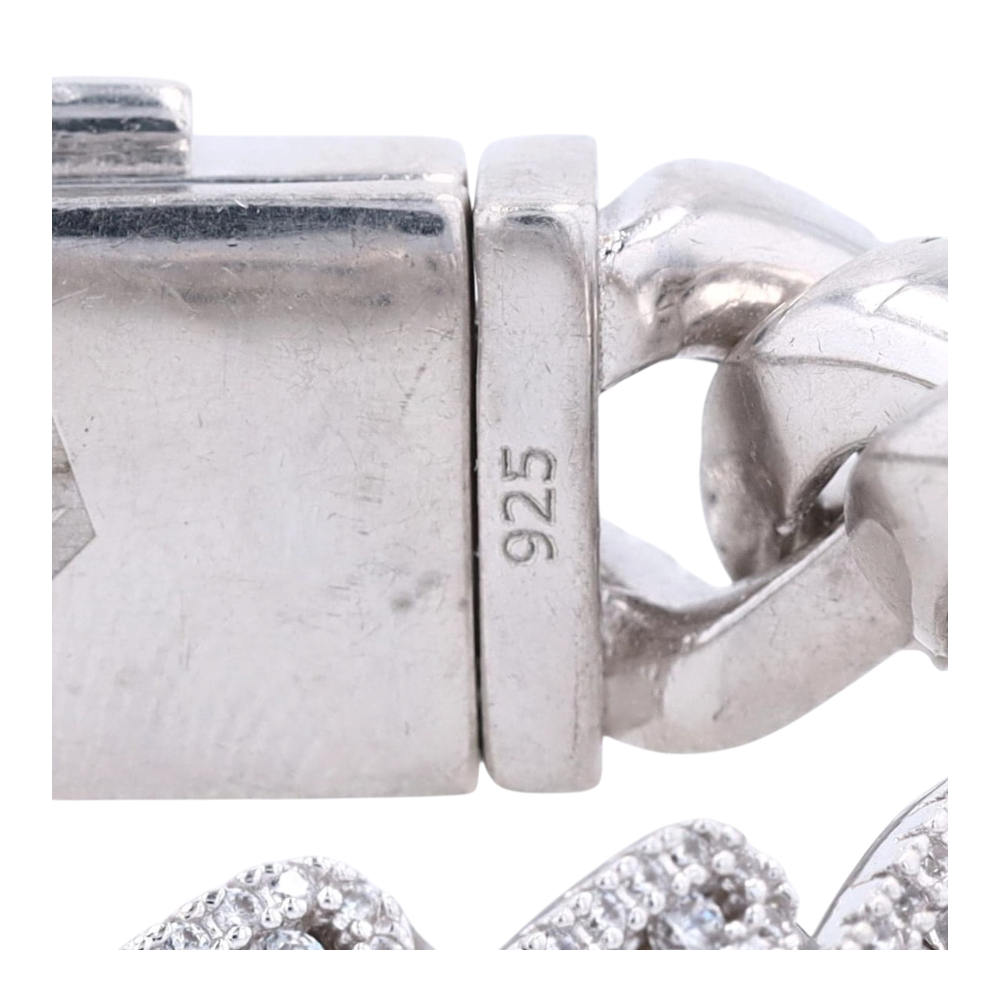 Sterling Silver Cubic Zirconia Chain Bracelet