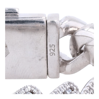 Sterling Silver Cubic Zirconia Chain Bracelet