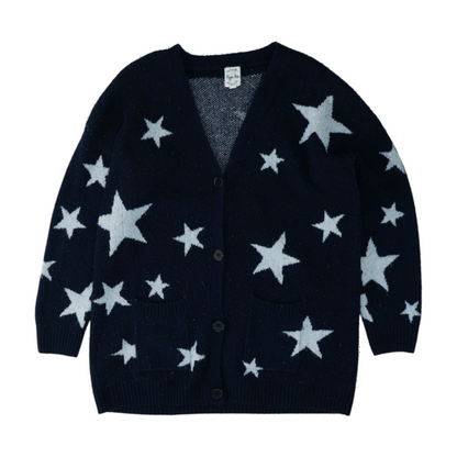 Navy Graphic Cardigan Sweater