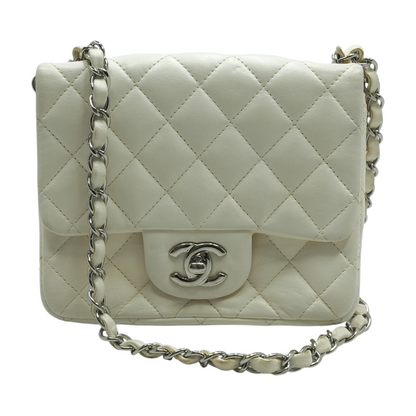 Classic Mini Square Flap Bag in White