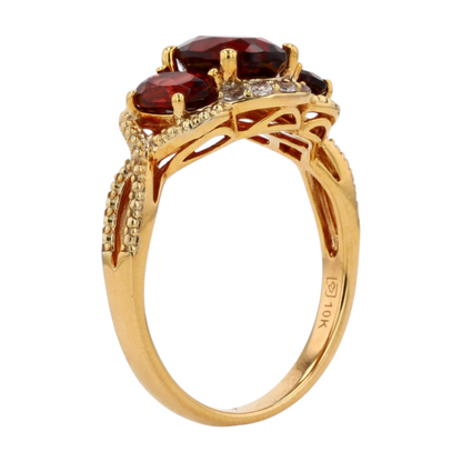 10K Yellow Gold Garnet Fashion Ring