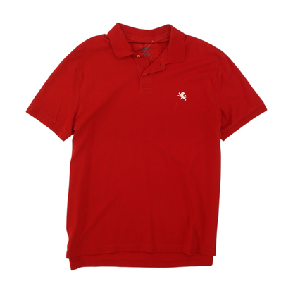 Red Solid Short Sleeve Polo