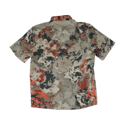 Brown Graphic Short Sleeve Button Down