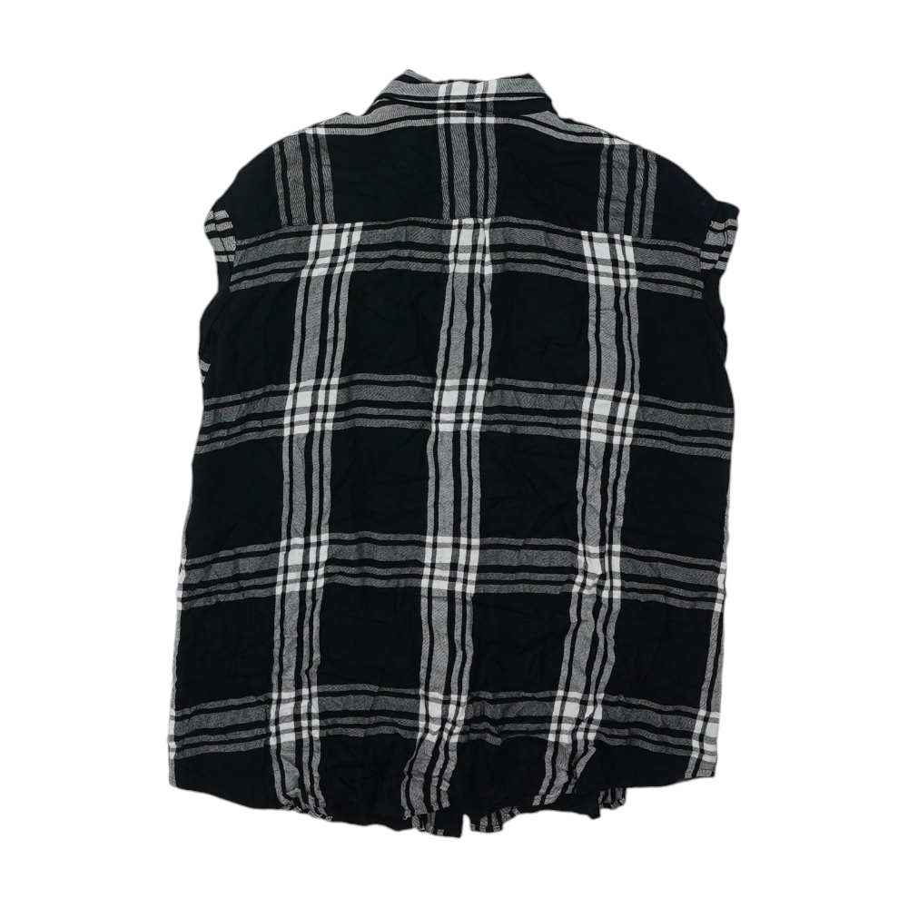 Black Plaid Flannel Button Down
