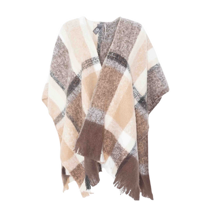 Brown Plaid Cardigan Sweater