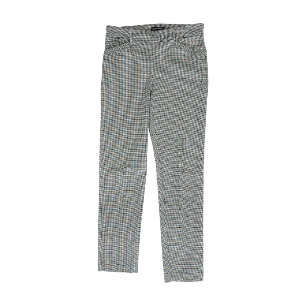 White Houndstooth Regular Pants