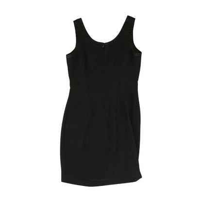 Black Solid Midi Dress