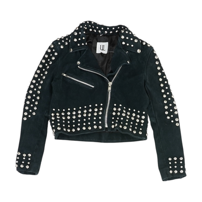 Black Solid Leather Jacket