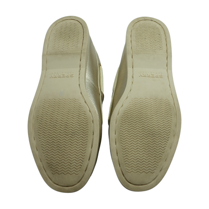 Gold Lace-Up Flats
