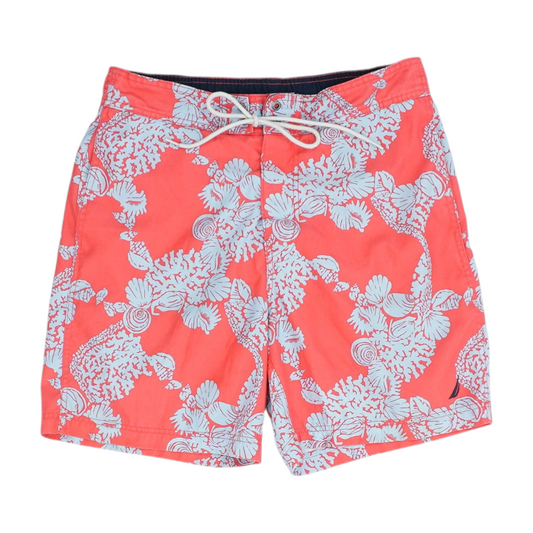 Red Abstract Swim Bottom