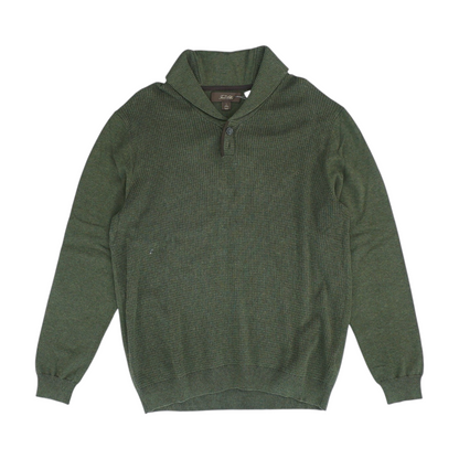 Green Solid 1/4 Zip Sweater