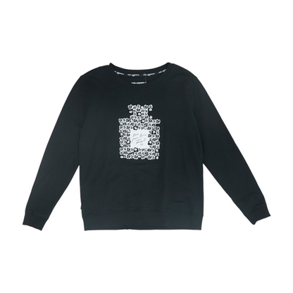 Black Solid Sweatshirt Pullover