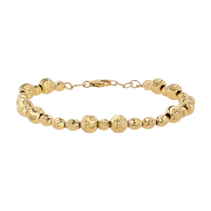 18K Yellow Gold Beaded Bracelet