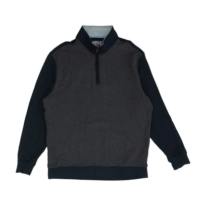 Navy Print 1/4 Zip Pullover