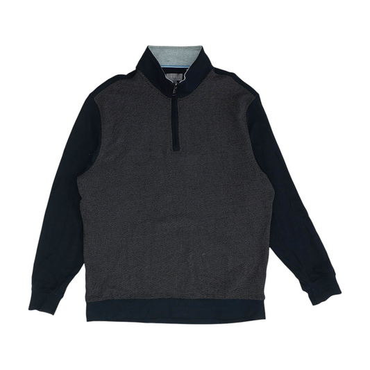 Navy Print 1/4 Zip Pullover