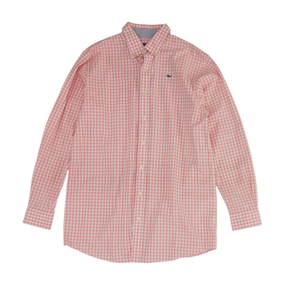 Pink Check Long Sleeve Button Down