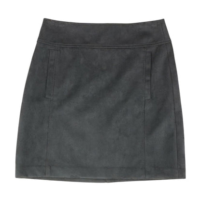 Black Solid Mini Skirt