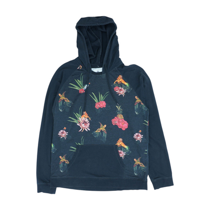 Black Floral Hoodie Pullover