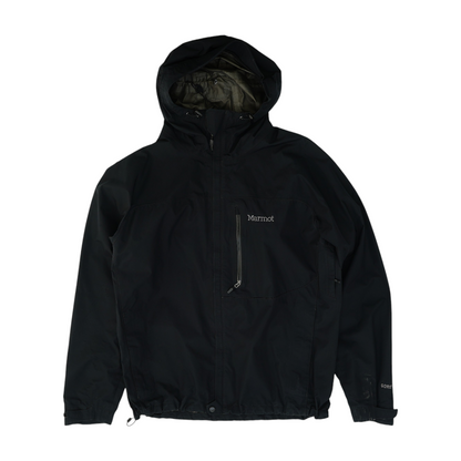 Black Solid Rain Jacket