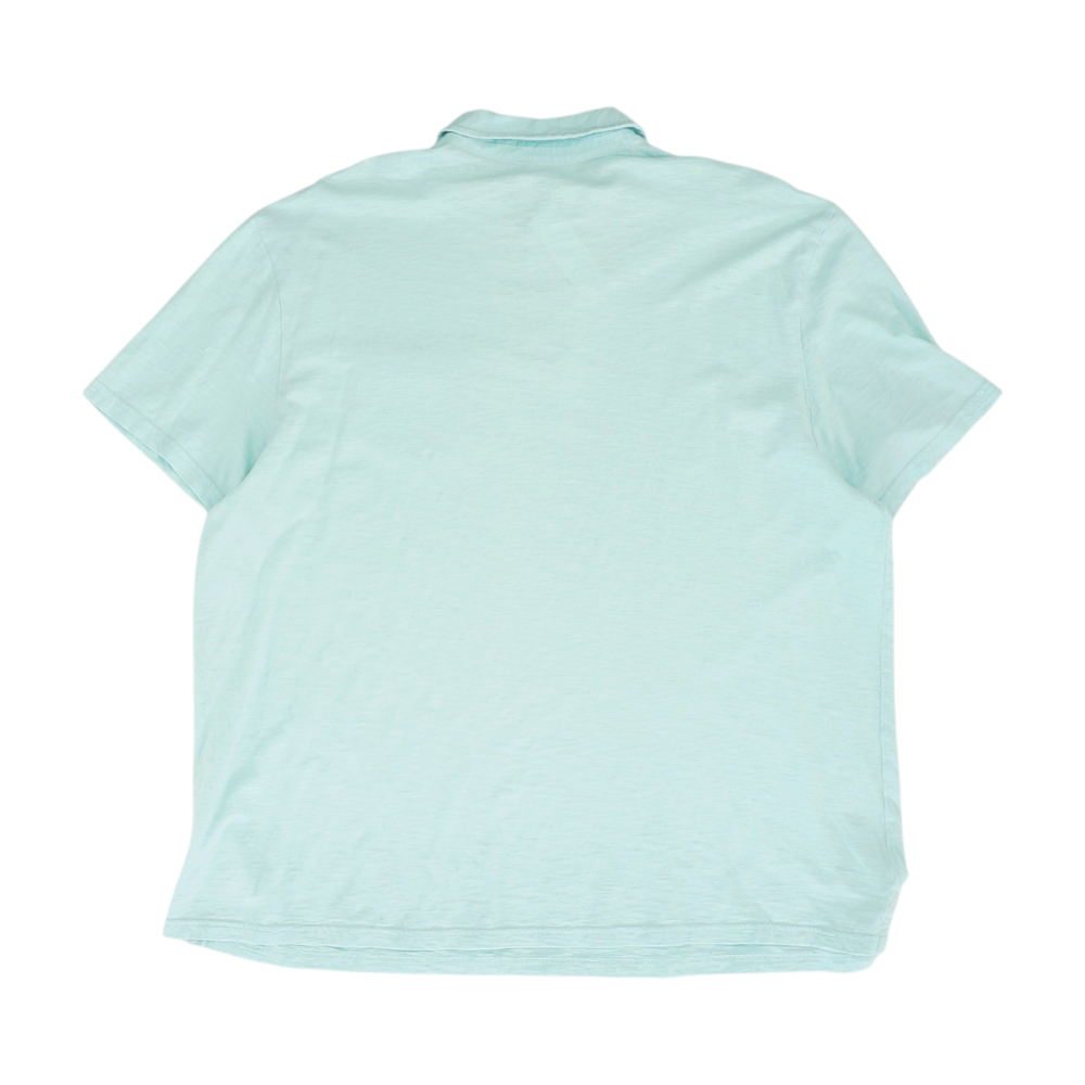 Blue Solid Short Sleeve Polo