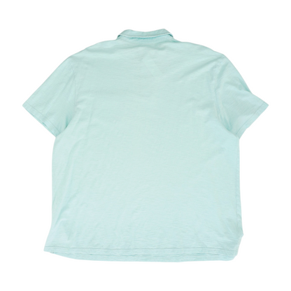 Blue Solid Short Sleeve Polo