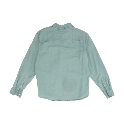 Green Solid Flannel Button Down