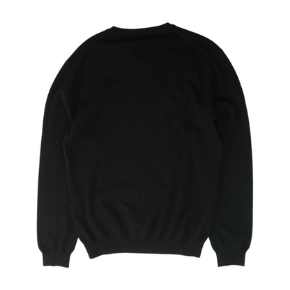 Black Solid Pullover Sweater