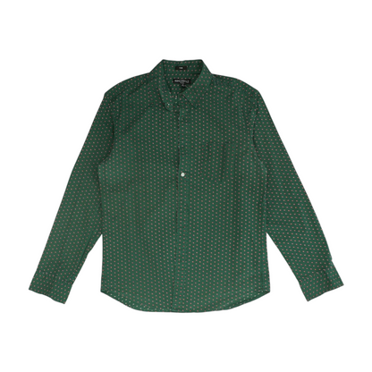 Green Paisley Long Sleeve Button Down