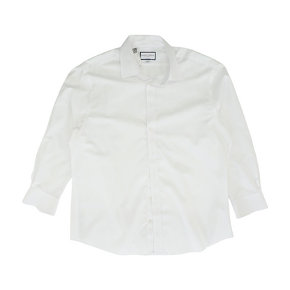 White Solid Long Sleeve Button Down