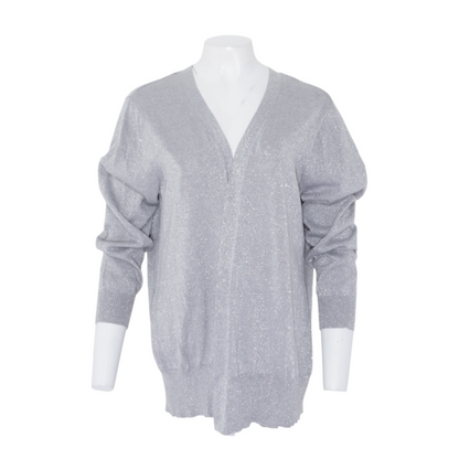 Silver Plus Size Cardigan Sweater